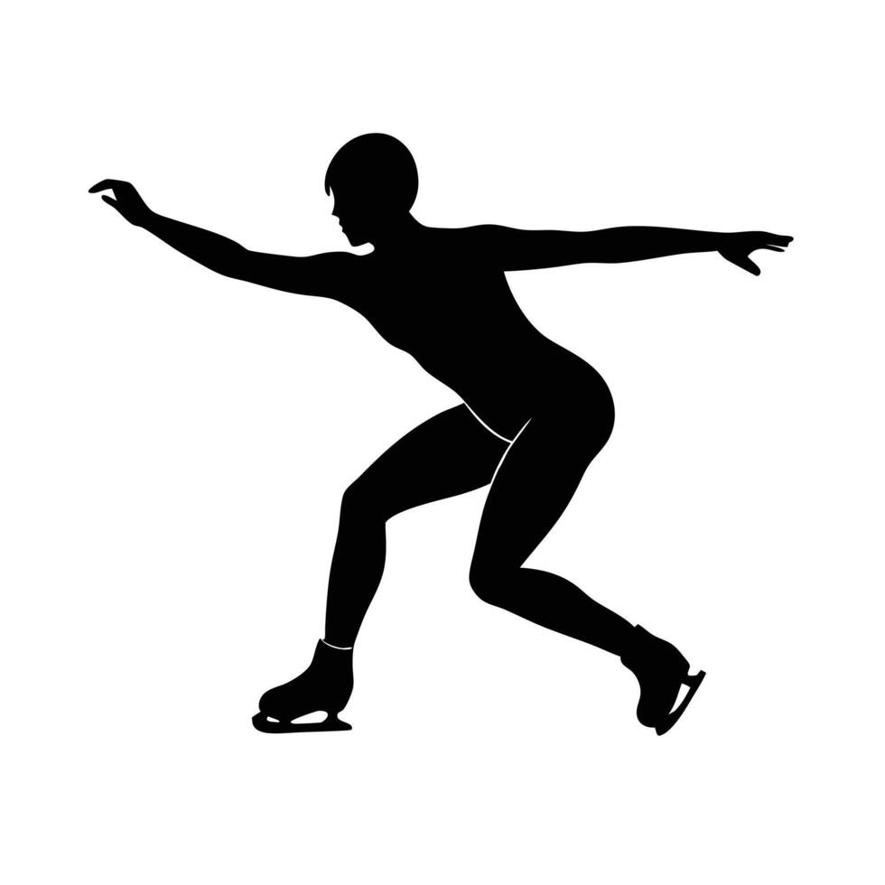 Figure skating silhouette illustration vector