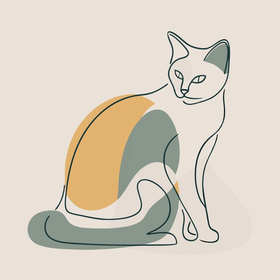 A cat sitting on a beige background vector