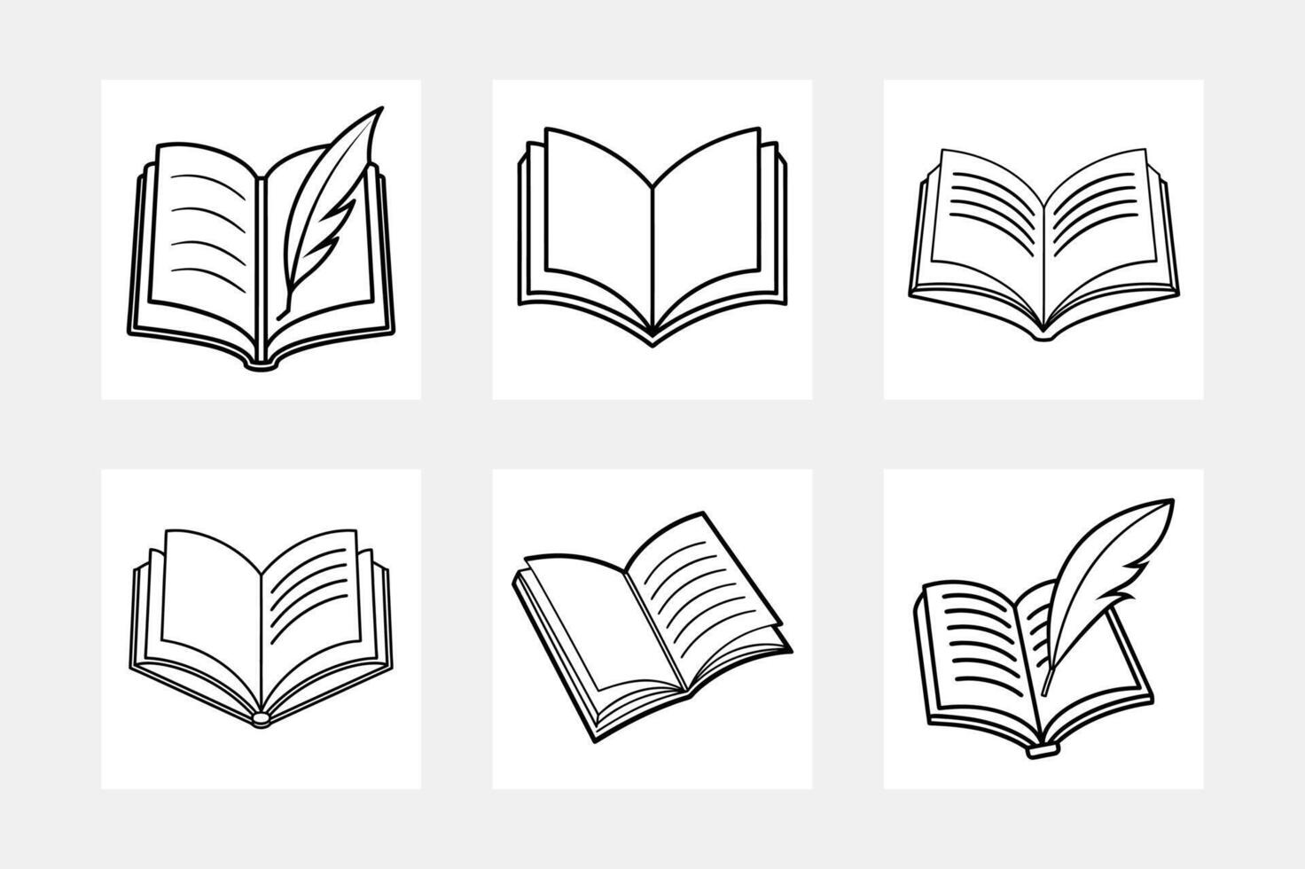 Quill Pen Resting on Open Book vector