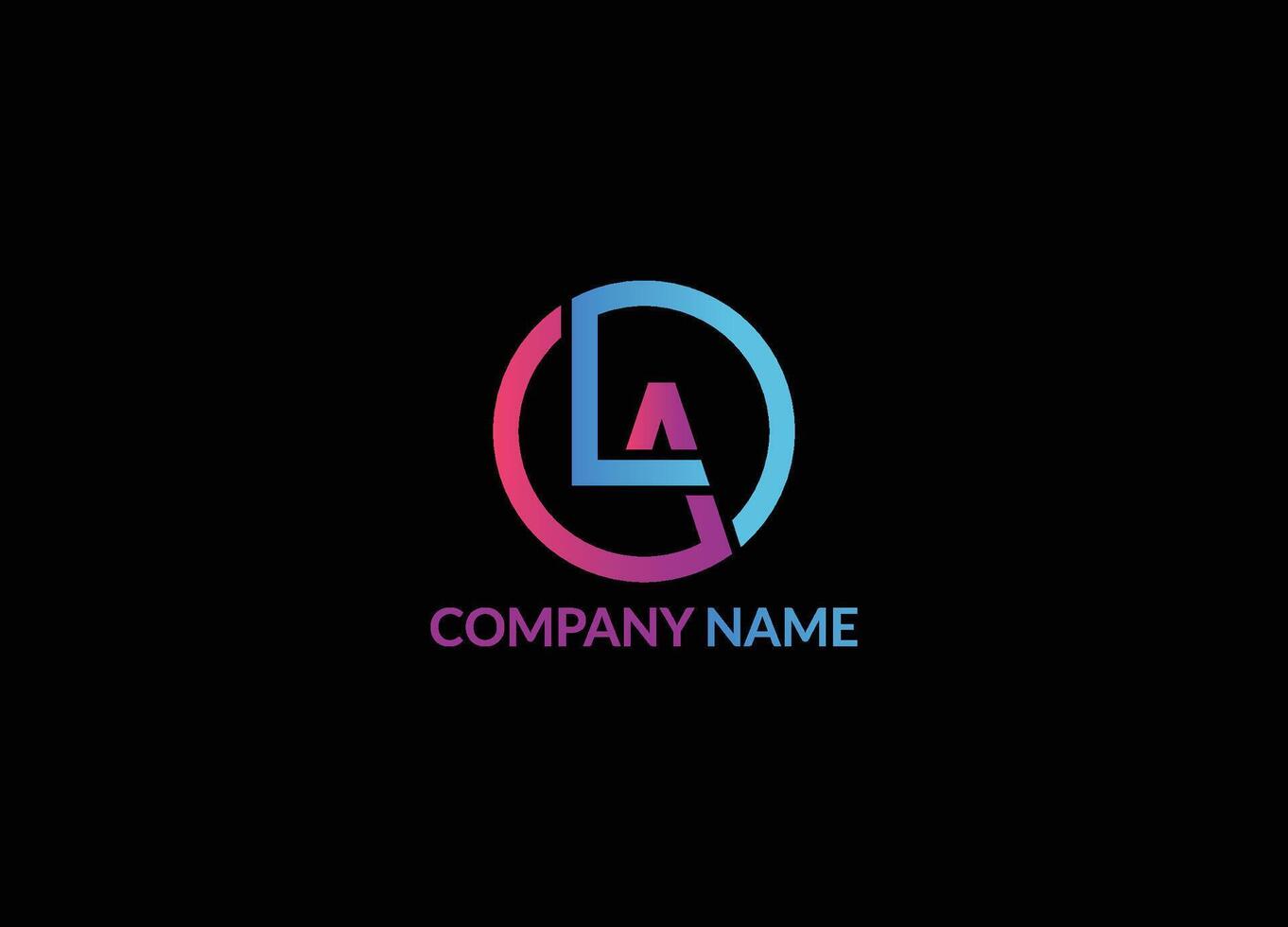 LA letter logo design and monogram logo design. LA, AL Alphabets Letters Logo Monogram. LA initial triangle logo design vector