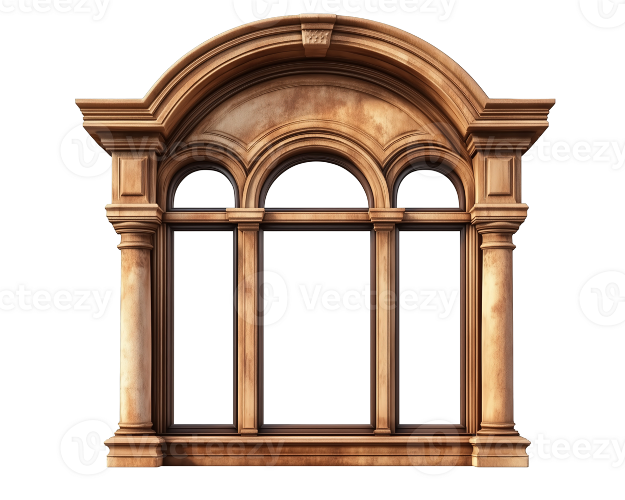 classic arched window with columns png