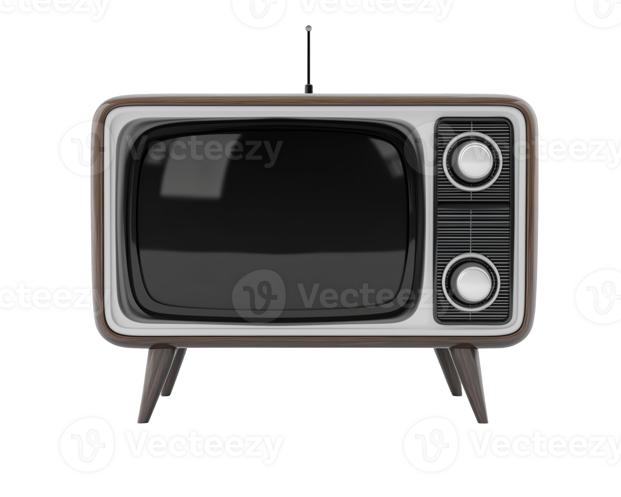Vintage Television Set Isolated Isolated on Transparent Background png