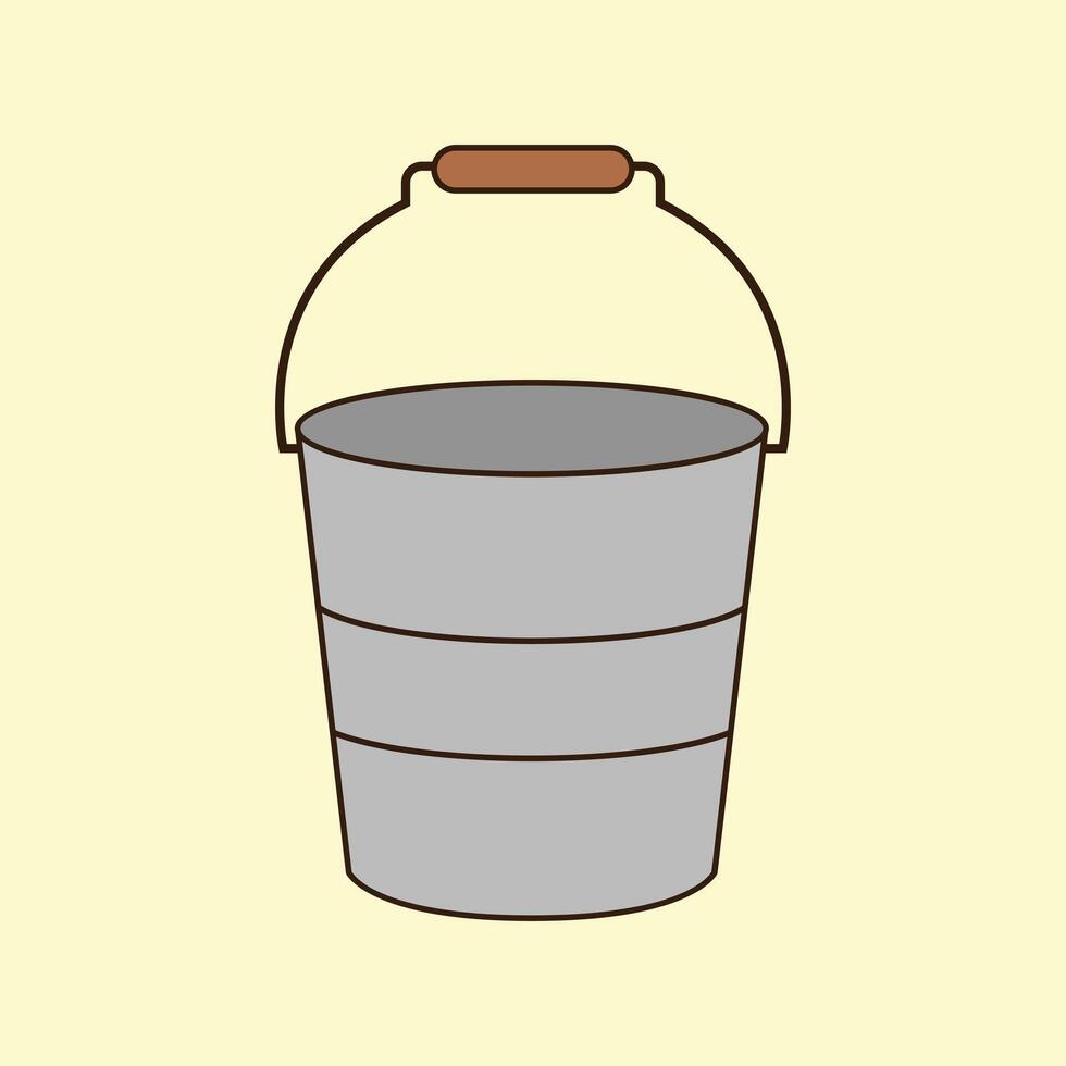 a bucket with a handle on a yellow background vector