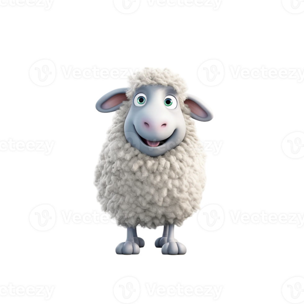 3d cartoon character of sheep png