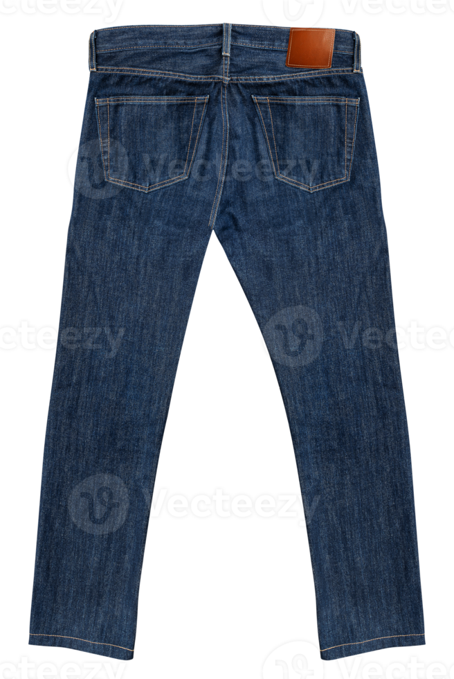 Back view blue jeans png