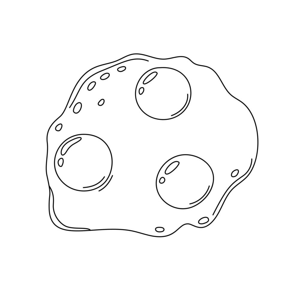 Fried eggs illustration in a simple outline , classic breakfast dish rich in protein. Ideal for menus, posters, or health-focused designs, nutritious, organic meal vector