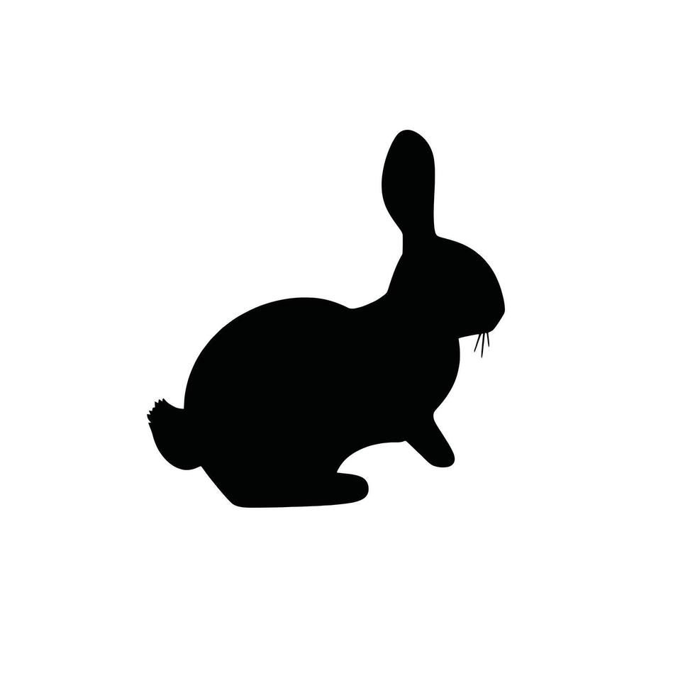 A black and white silhouette of a rabbit vector