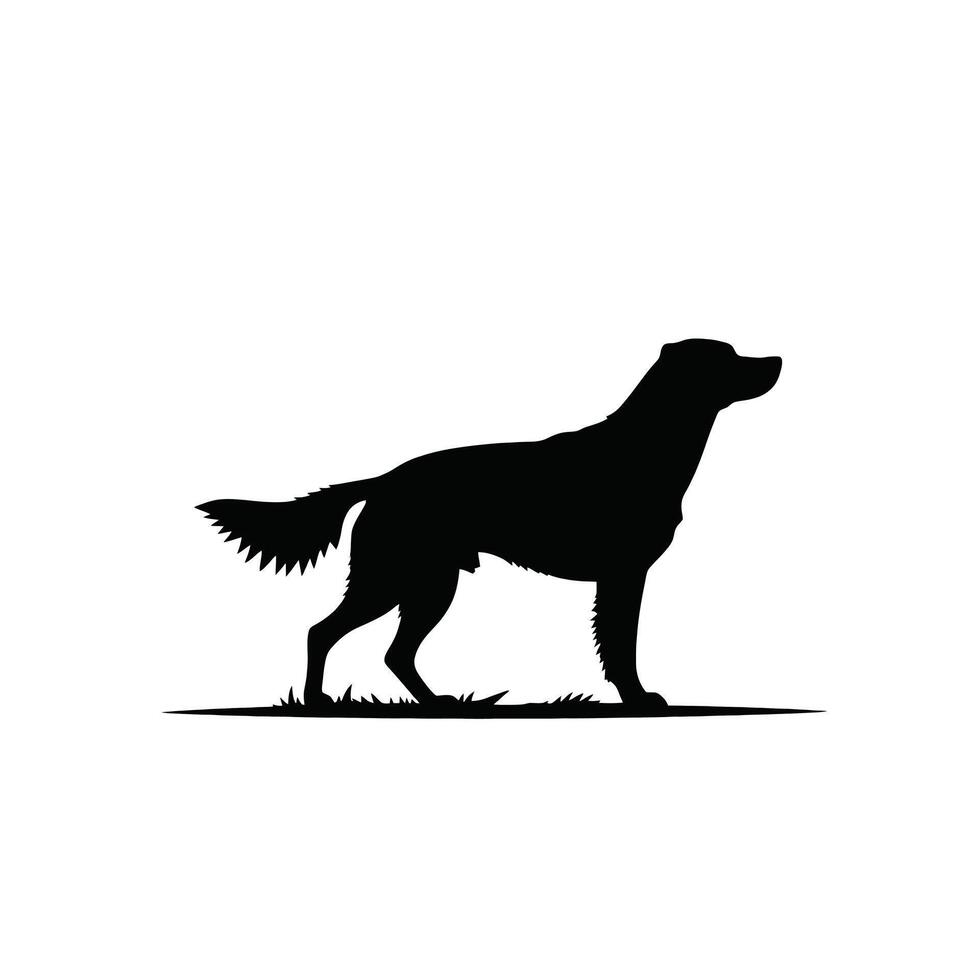 A silhouette of a dog standing on a hill vector