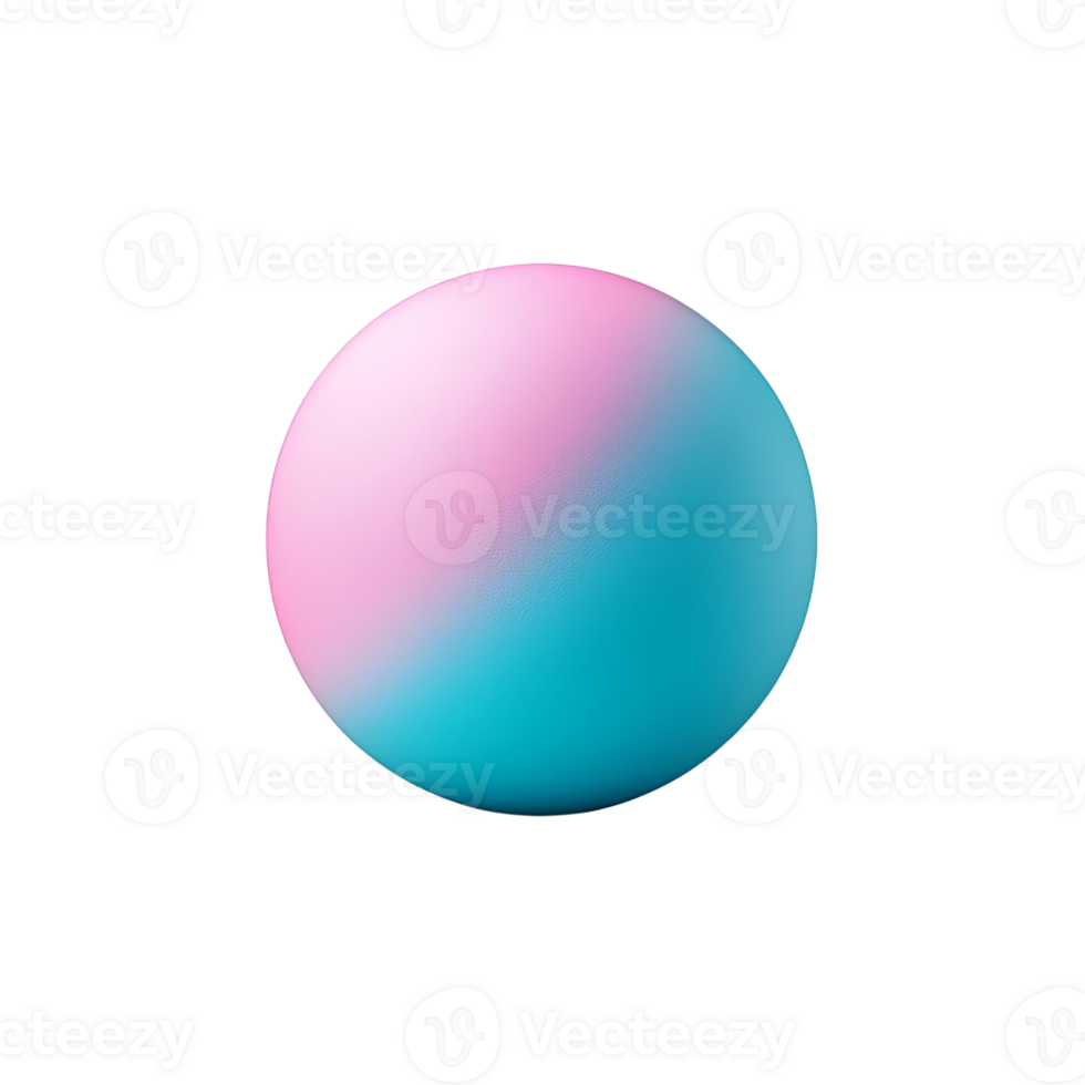 vibrant sphere featuring smooth gradient of pink and blue colors, perfect for design projects or artistic expressions png