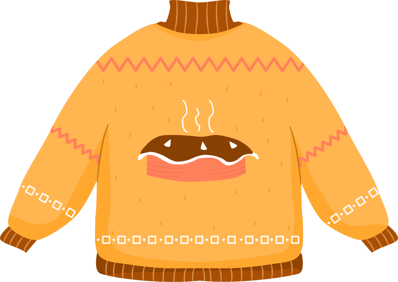 warm knitted sweater brown png