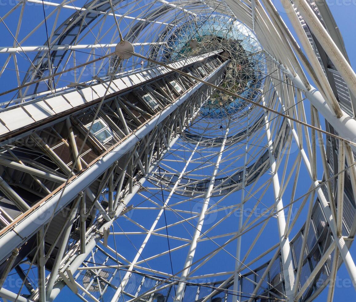 High metal construction. Metal building. Engineering. photo