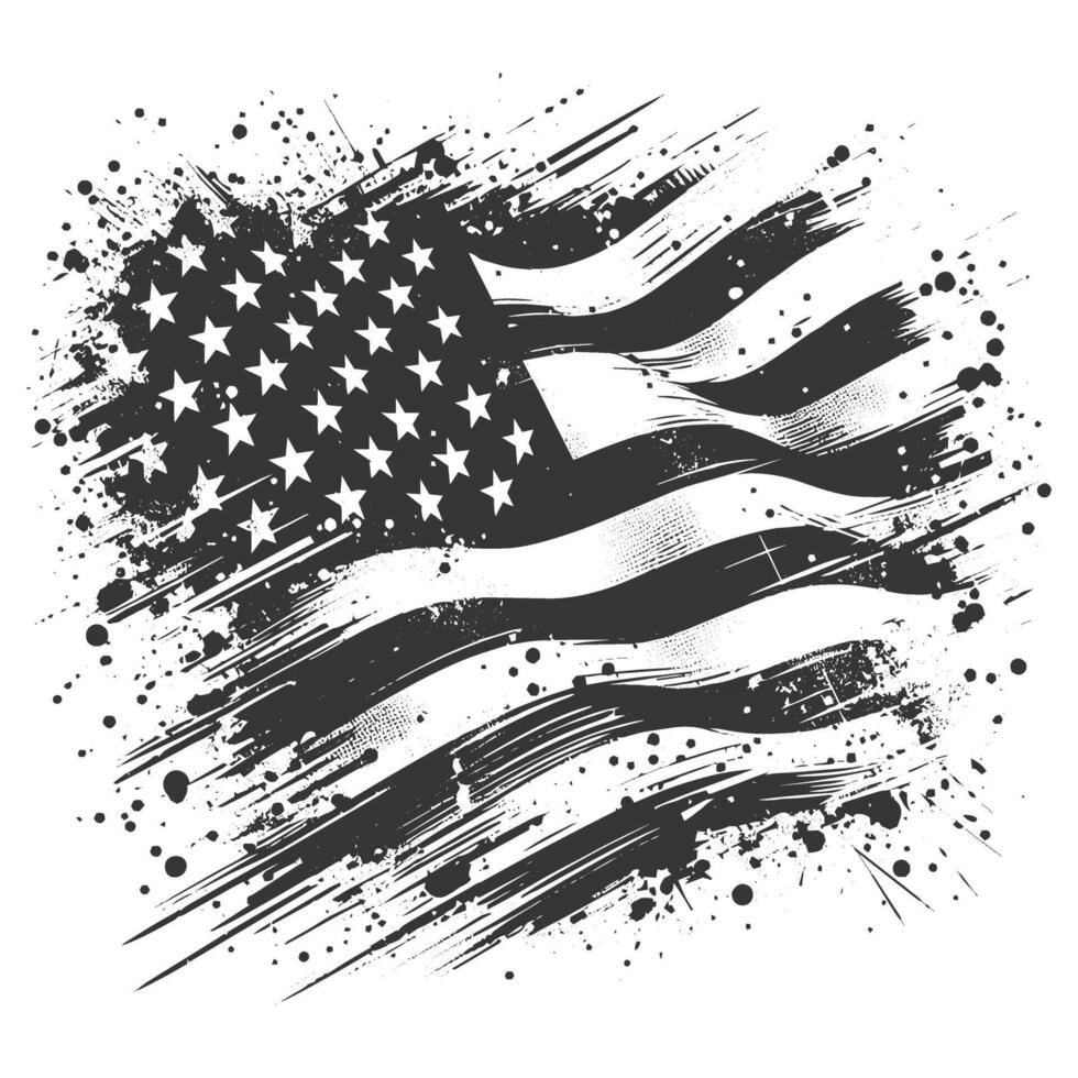 An american flag painted with grunge design vector