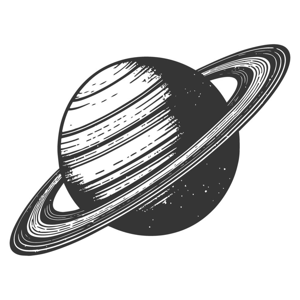 Saturn planet retro style illustration vector