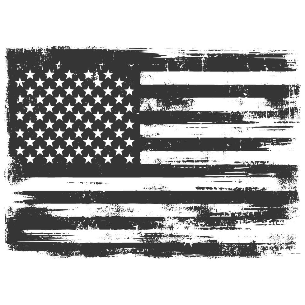The american flag painted on a white background vector
