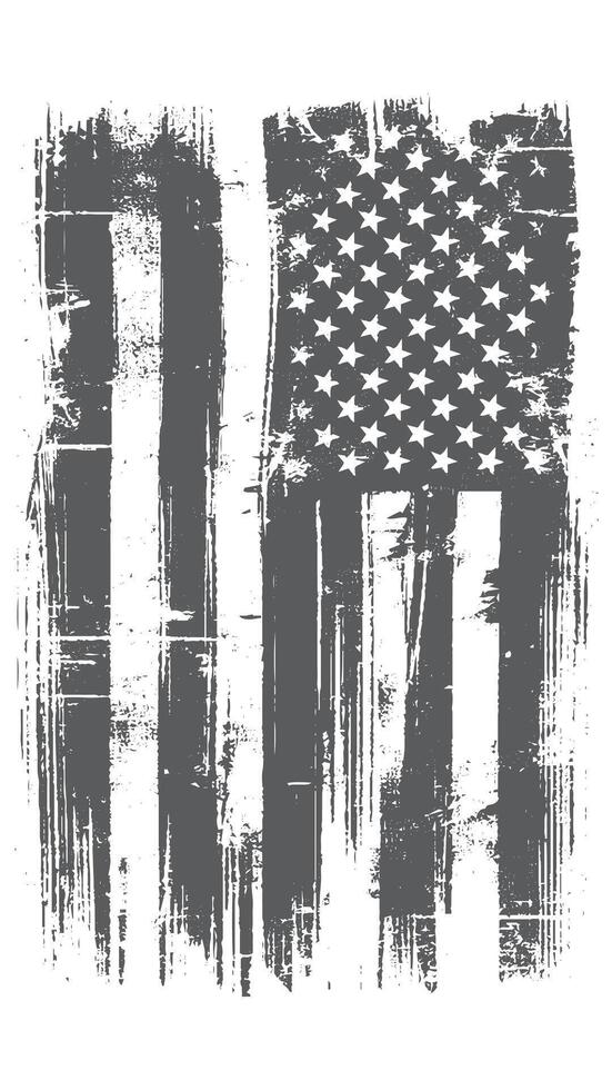 An american flag painted on a white background vector