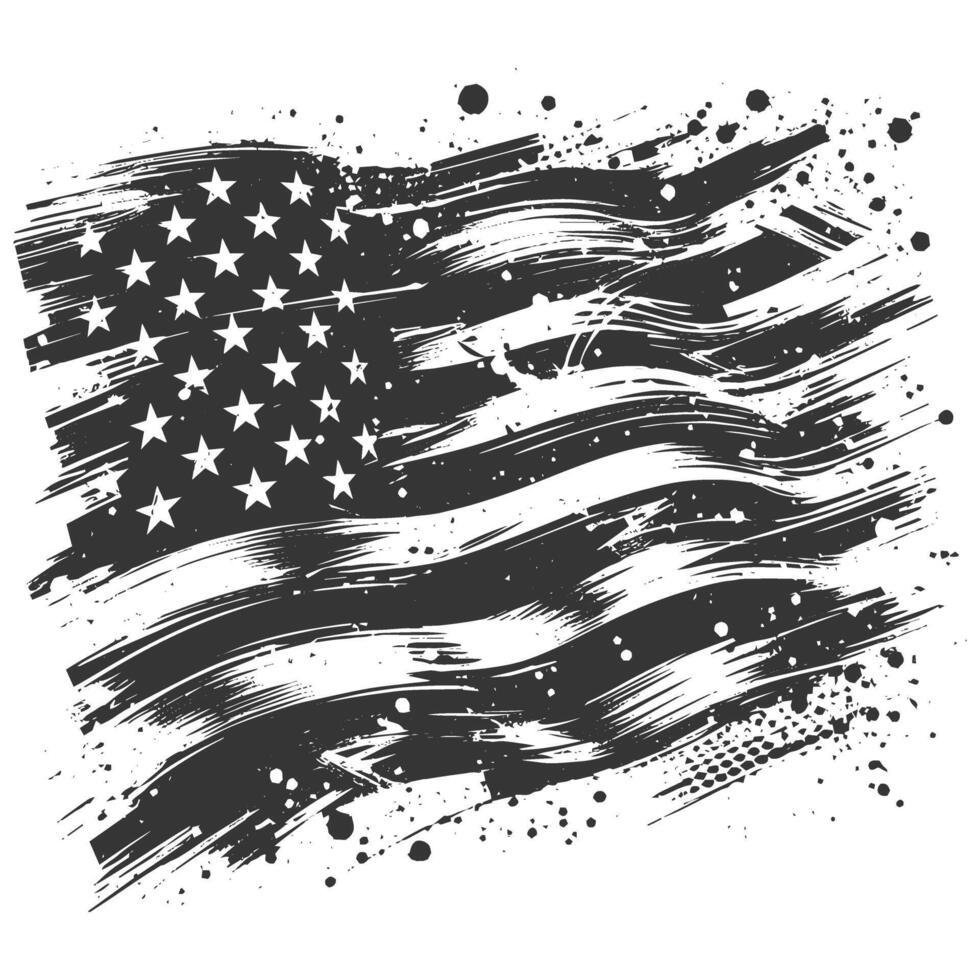 An american flag painted with grunge paint vector