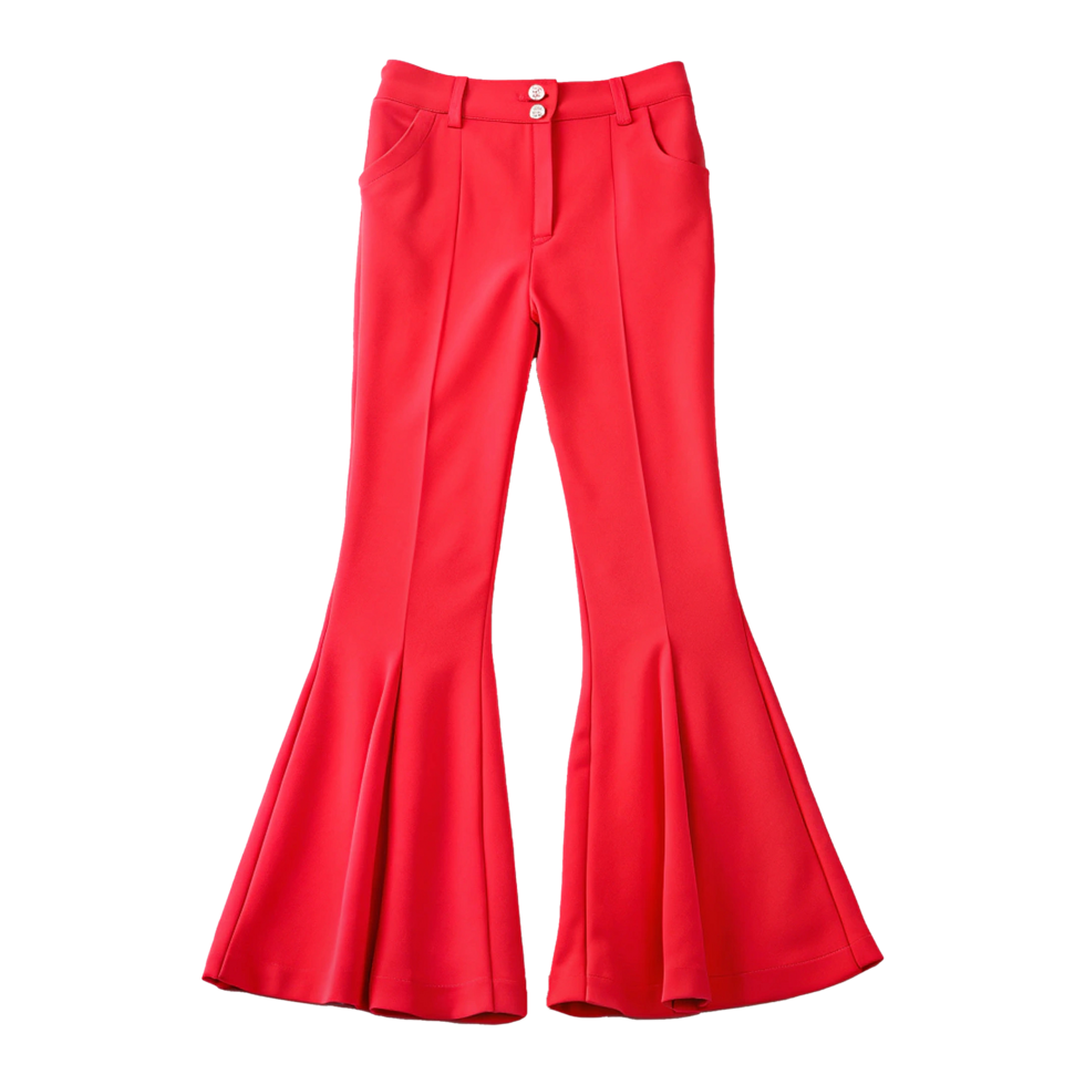 A pair of red bell bottom pants png