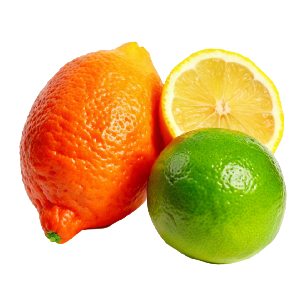 An orange and a lime are next to each other png