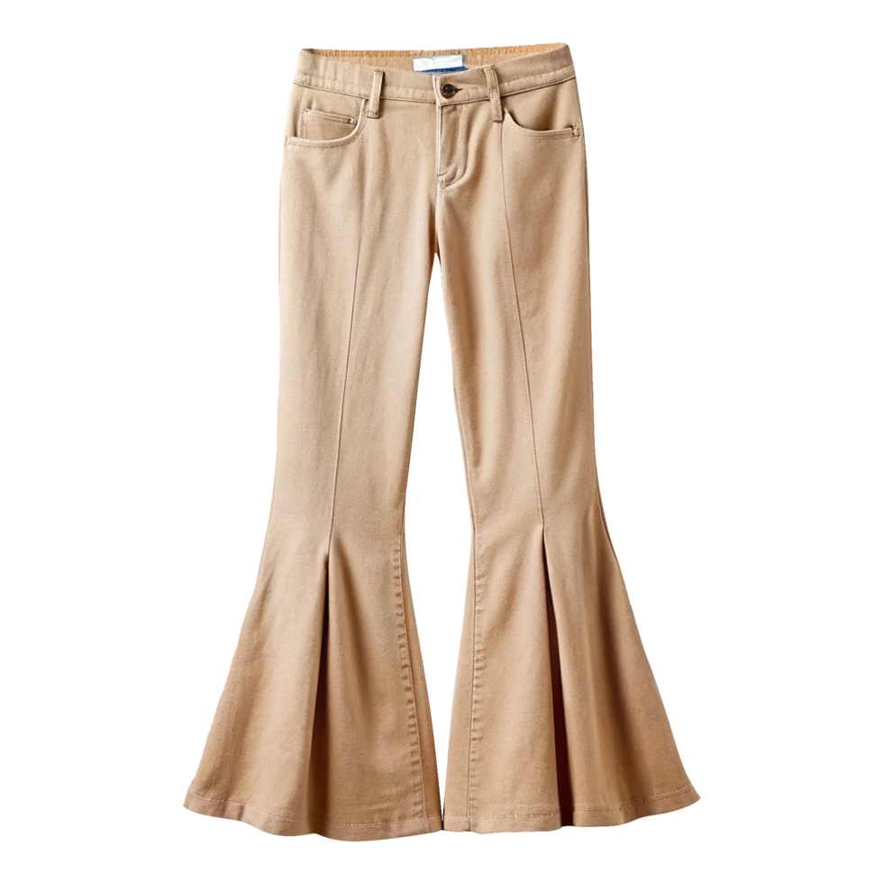 A pair of bell bottom pants with a high waist png