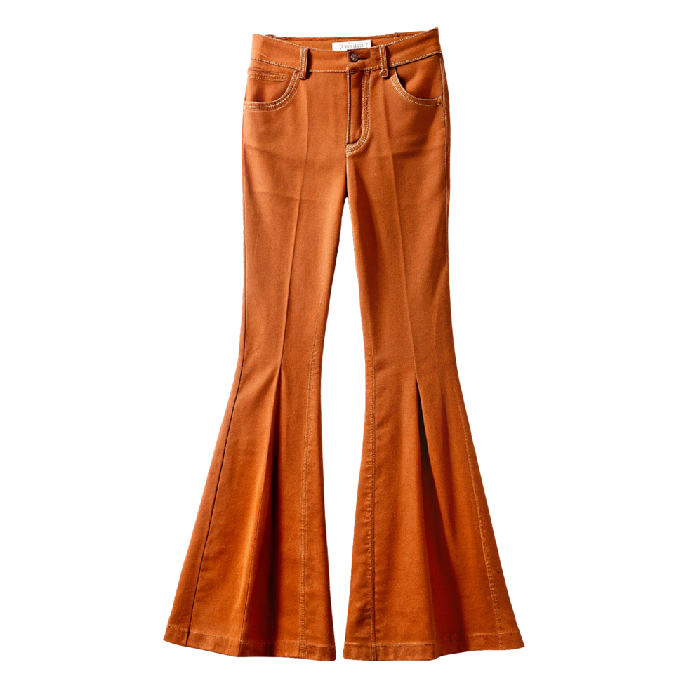 A pair of orange bell bottom pants png