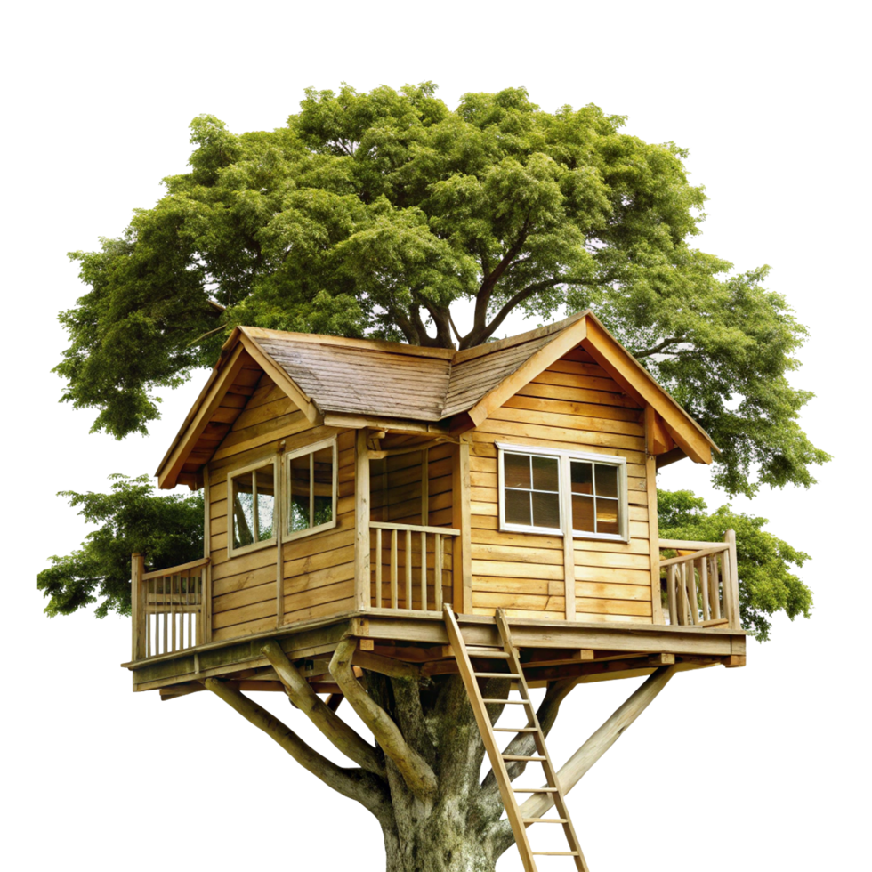 A tree house with a ladder and ladder png