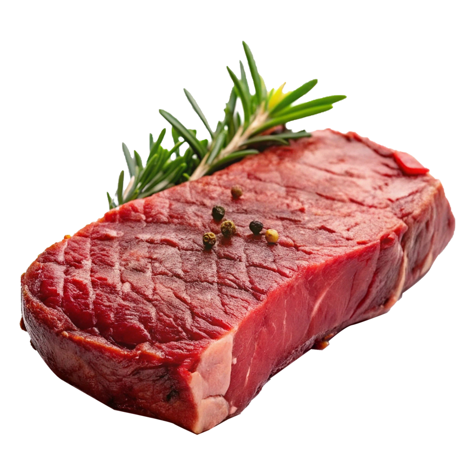 A piece of steak with rosemary sprigs png
