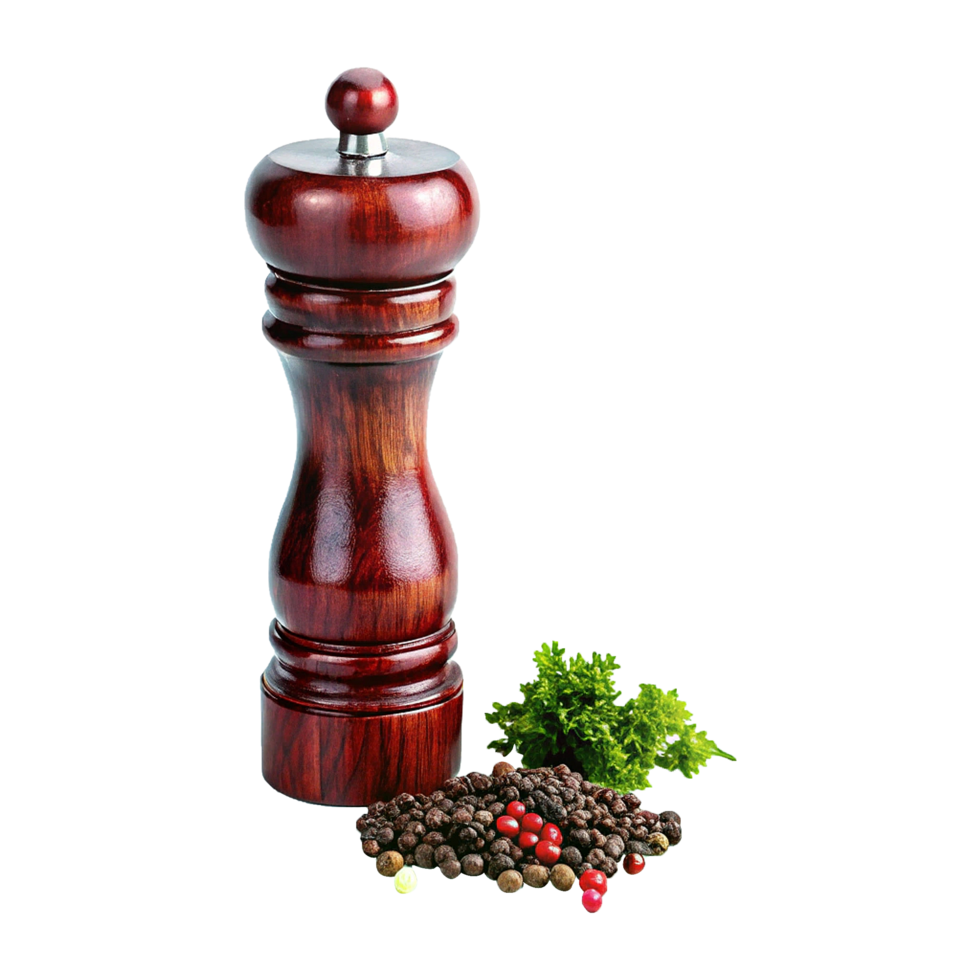 A pepper mill and a pepper grinder with herbs png