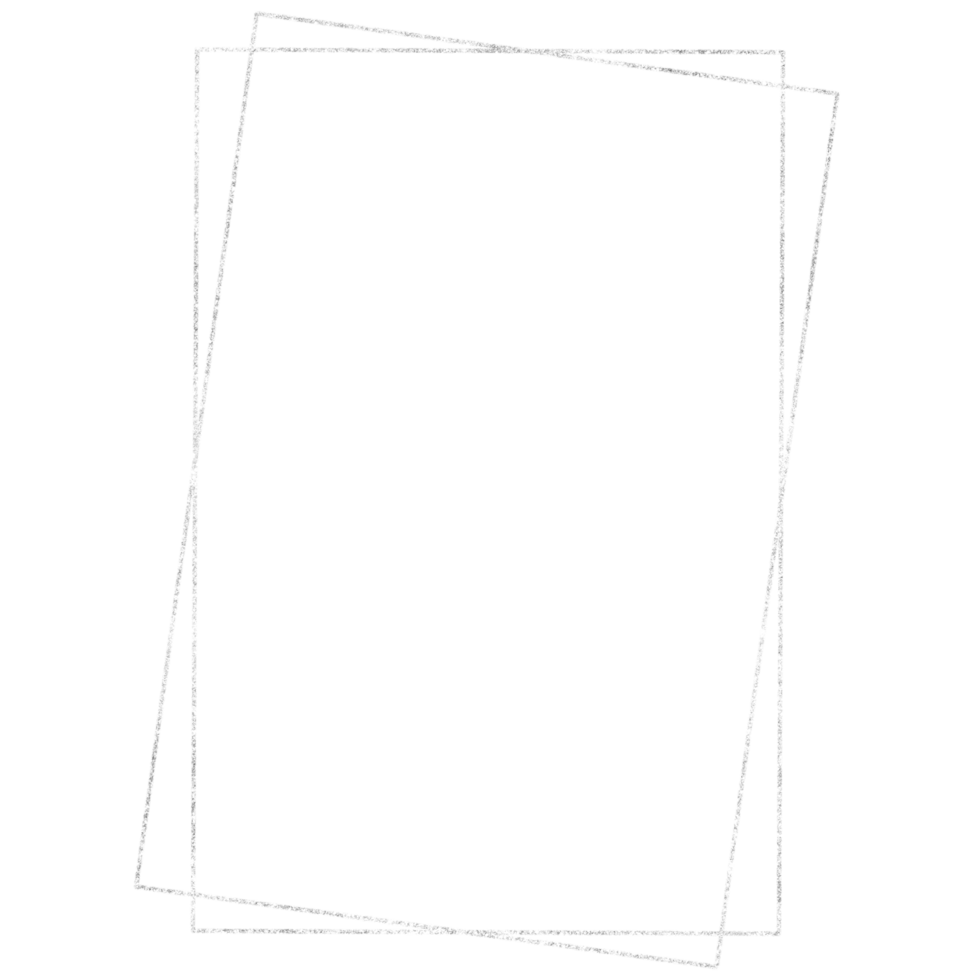 Glittery silver rectangle frame on a transparent background png