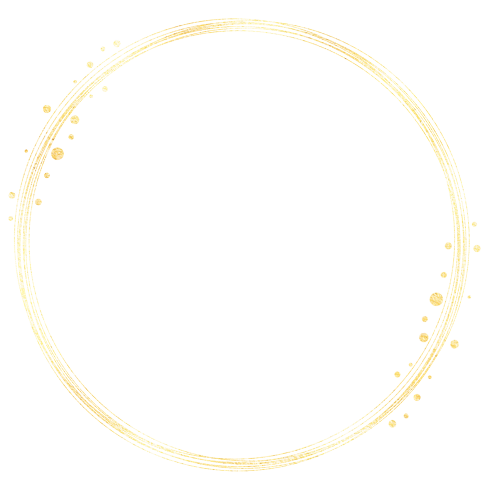 A glittery gold circle frame png