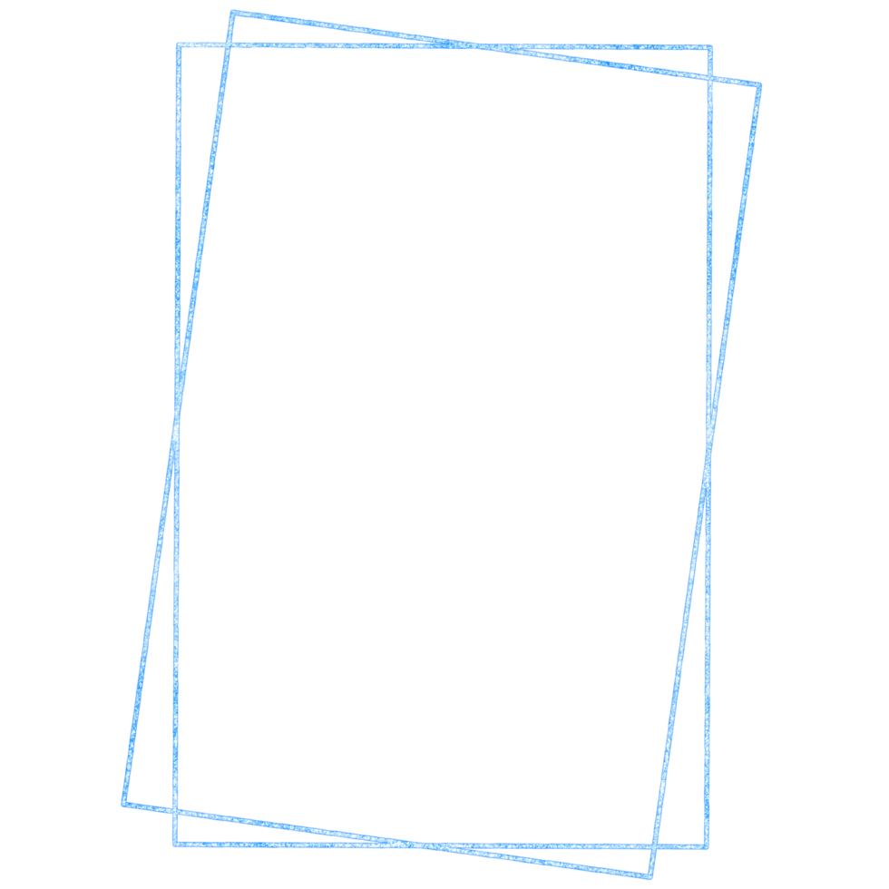 Light blue glittery rectangle frame png