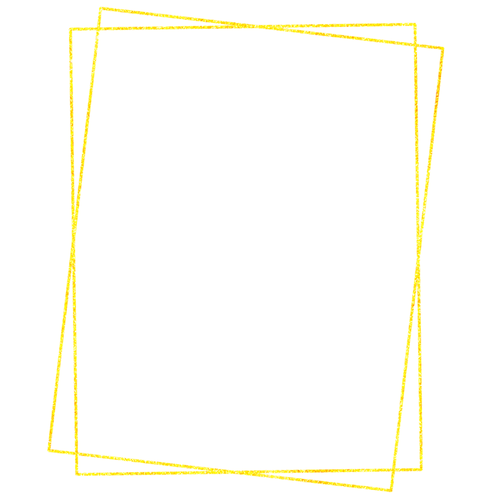 Golden glitter frame on a transparent background png