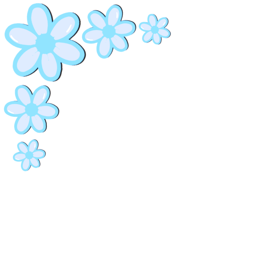 A light blue flower corner frame png