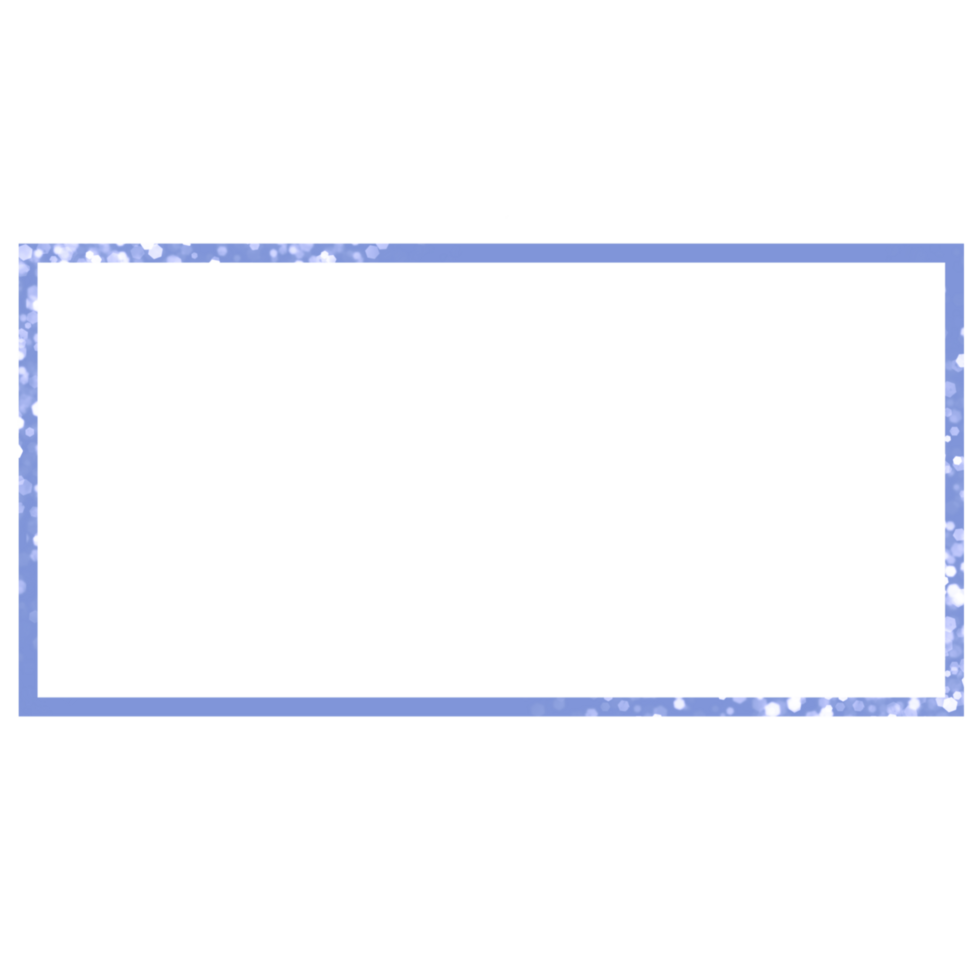 Blue rectangle frame with glitter png
