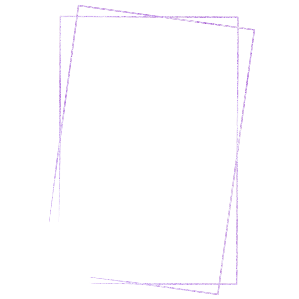 Glittery purple rectangle frame on a transparent background png