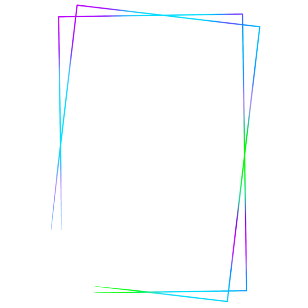 Colorful rectangle frame on a transparent background png