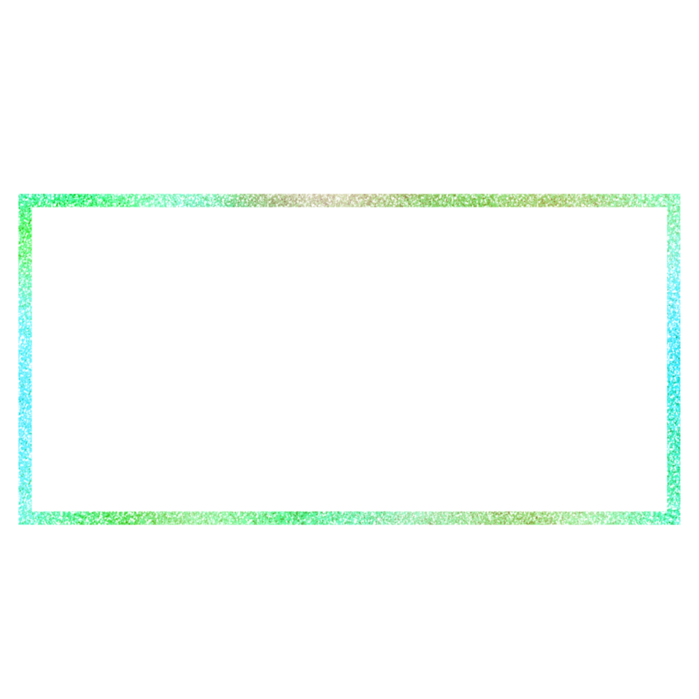 Glittery blue and green rectangle frame png
