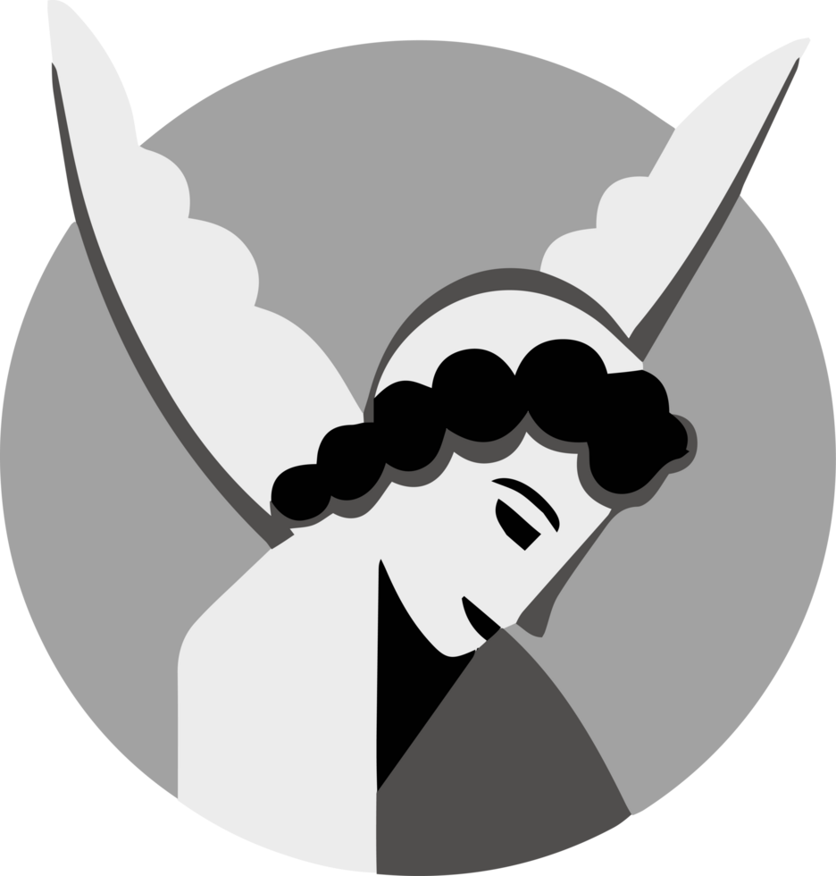 Abstract Angelic Figure with Dramatic Wing Pose Modern Design png