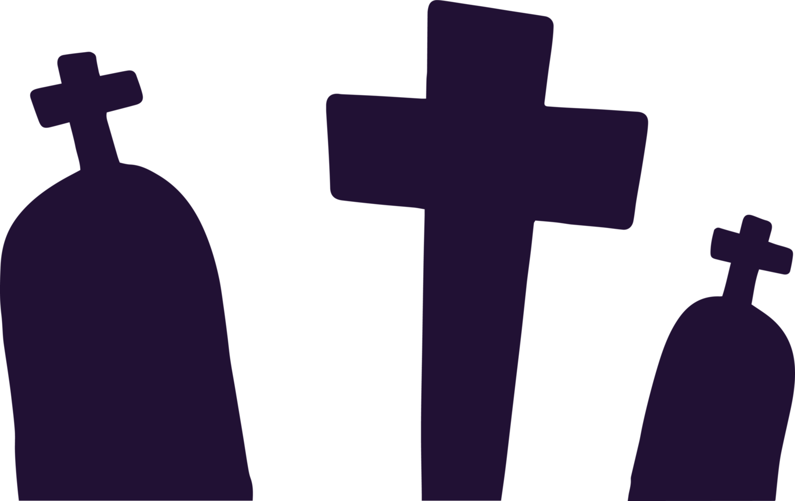 Graveyard Silhouette with Crosses in Eerie Black Design png