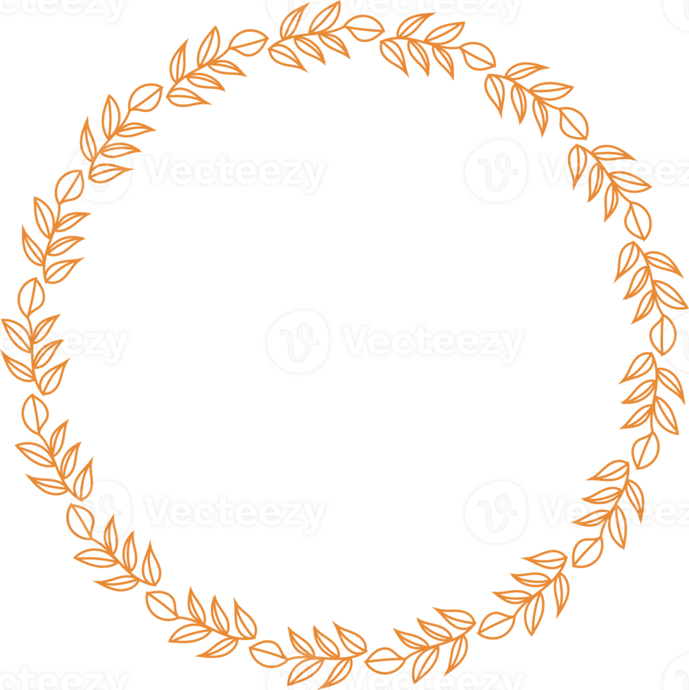 Yellow Wreath Rounded Frame Floral Decoration png