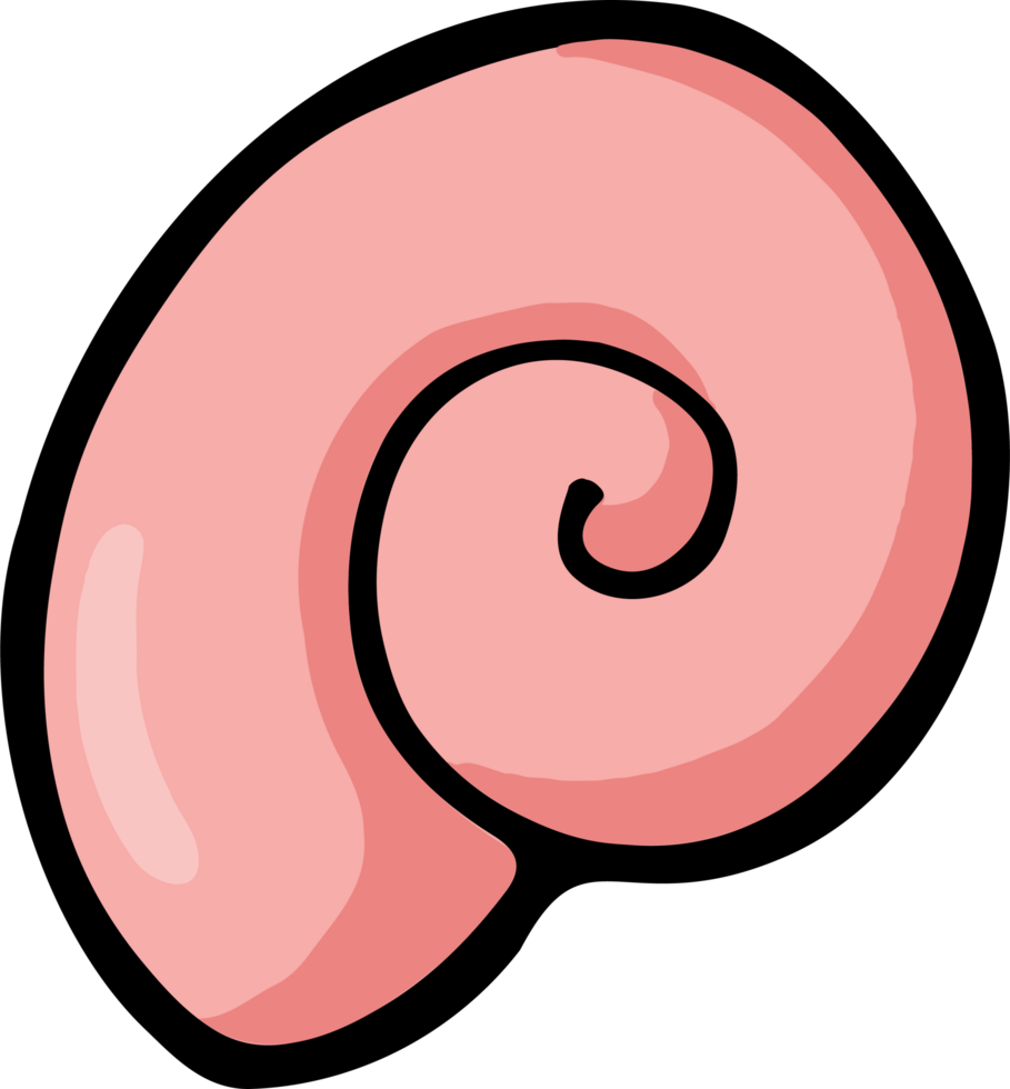 Pink Spiral Shell in Hand-Drawn Style Logo png