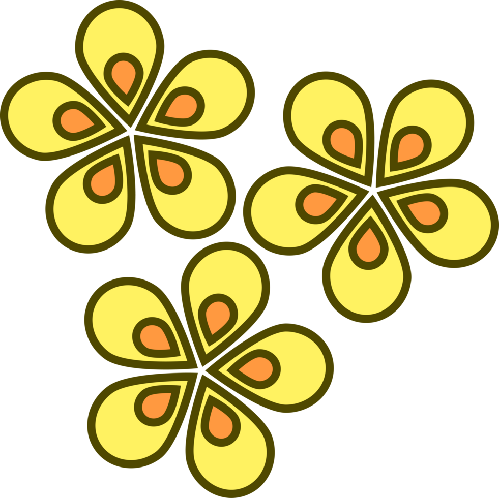 Floral Pattern with Yellow and Orange Petals Symbol png