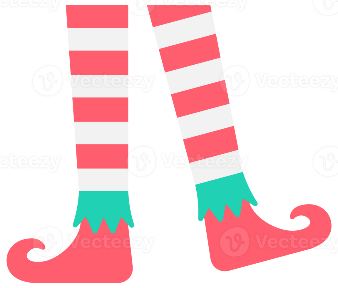 Kids hand drawn cute Christmas Elf leg png