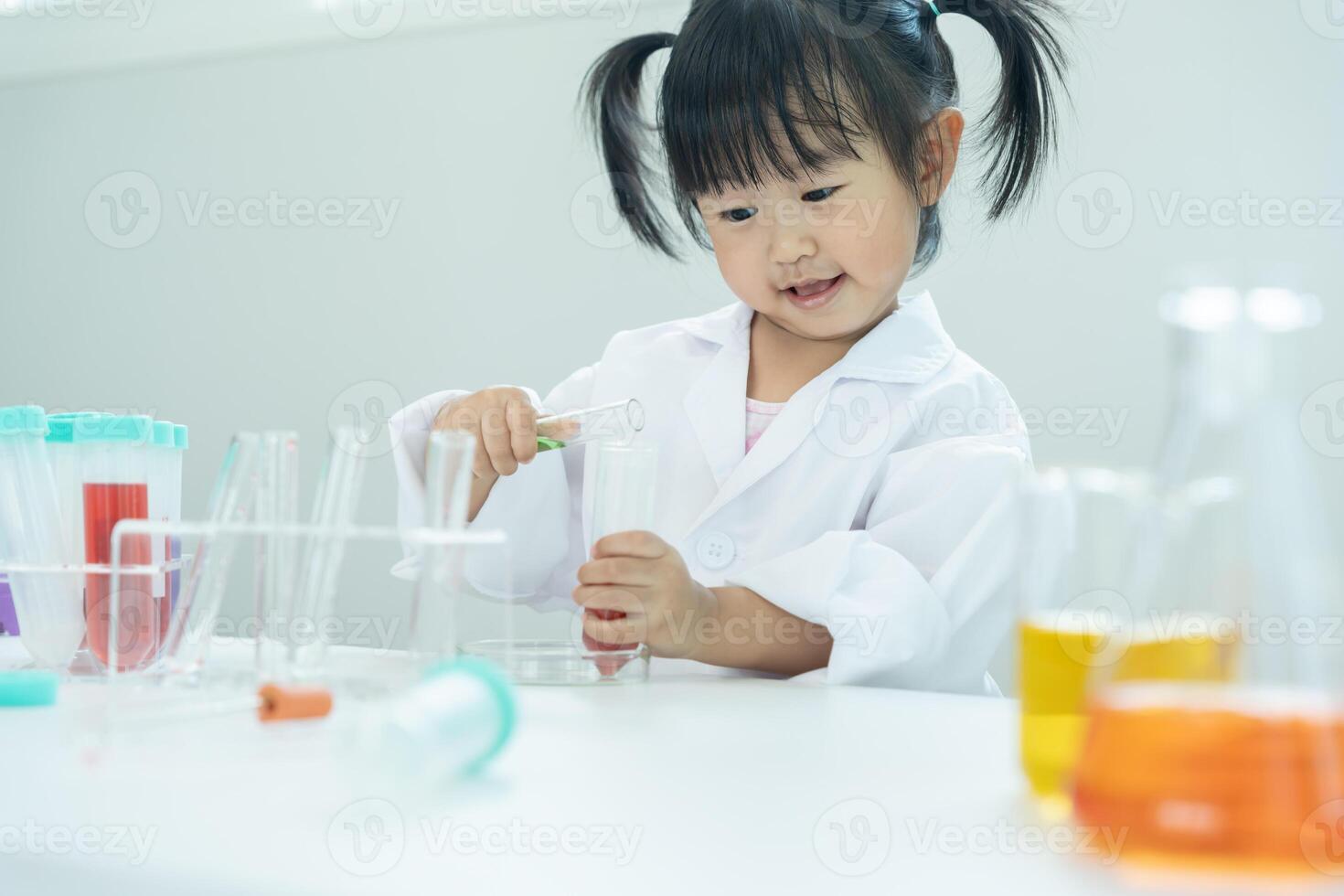 Children Scientist education scientific in laboratory. Medical child learning, Biotechnology, discover, imagine, executive function, kid, education, intelligence quotient, emotional quotient photo