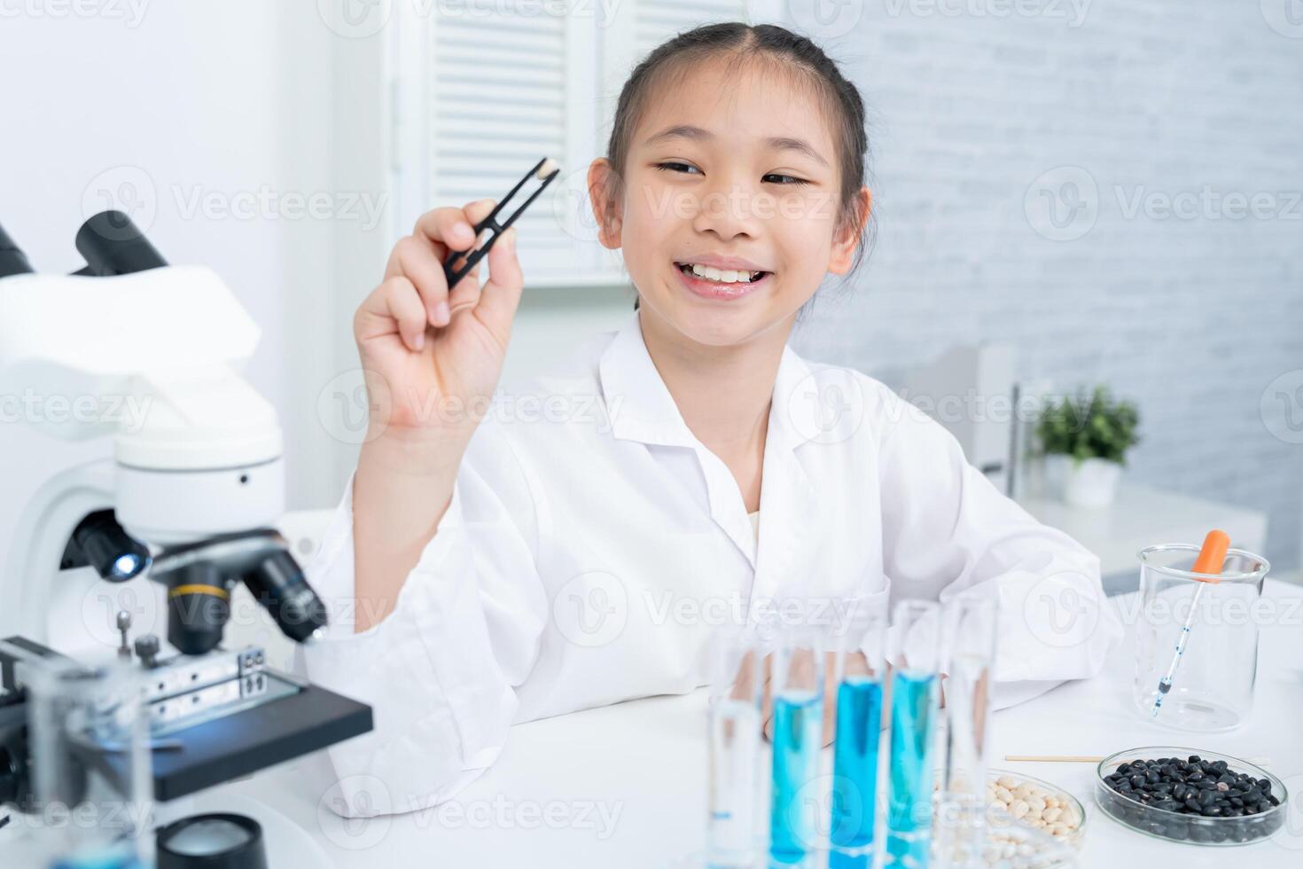 Children Scientist education scientific in laboratory. Medical child learning, Biotechnology, discover, imagine, executive function, kid, education, intelligence quotient, emotional quotient photo