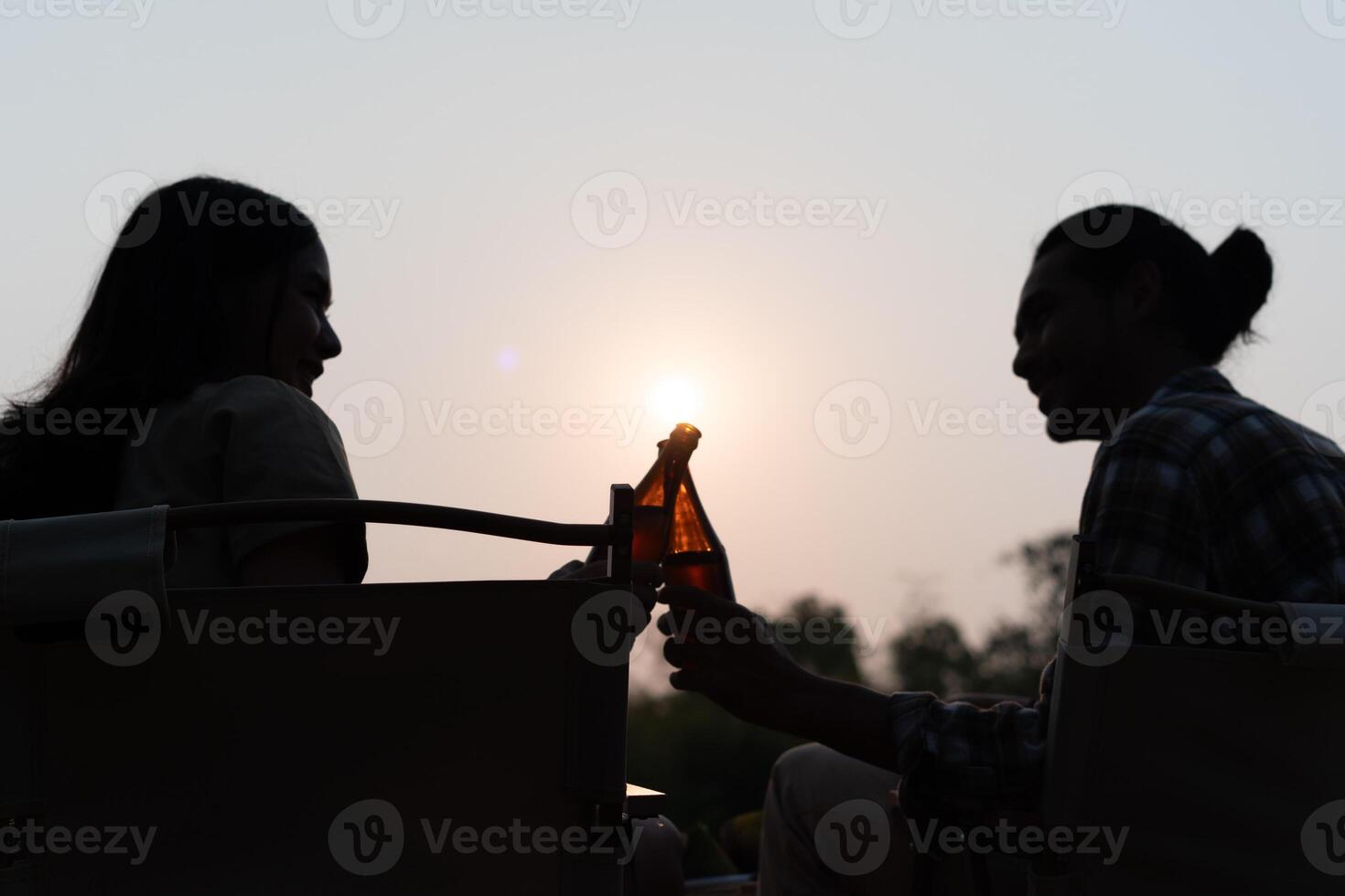 Friend drink while camping in the jungle. Adventures, new couples, friends, vacations, relaxation, nature, relaxation, weather good, travel, honeymoon, hiking, nature travel, traveler photo