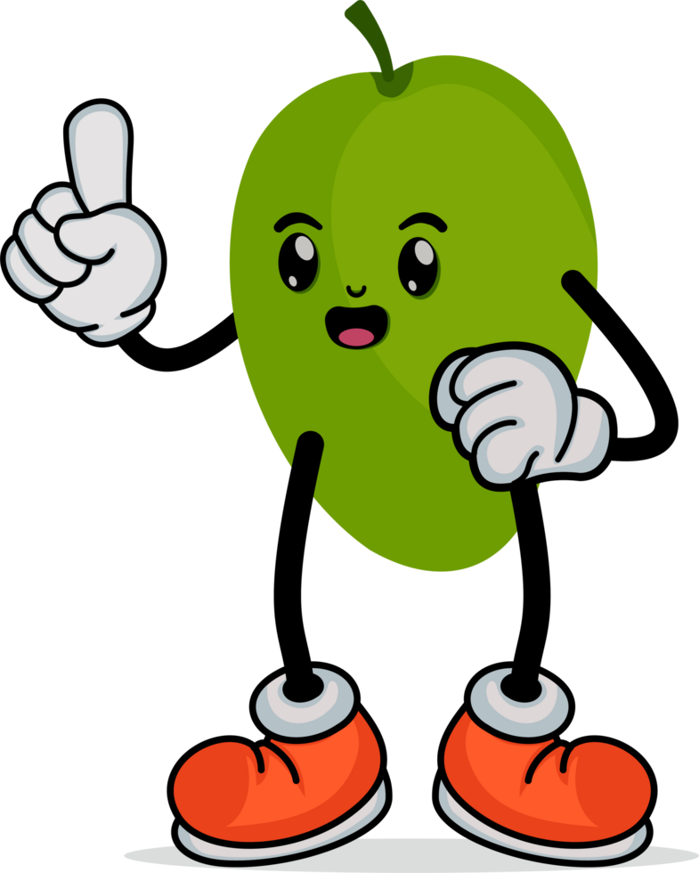 Mango Fruit Cartoon Mascot with Arms and Legs png