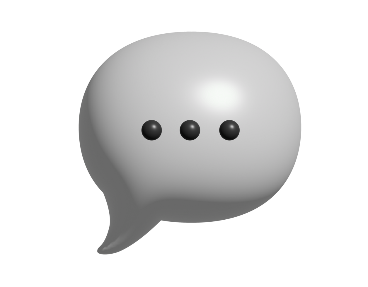 3D cartoon style balloon icon, represent spoken word in comic png