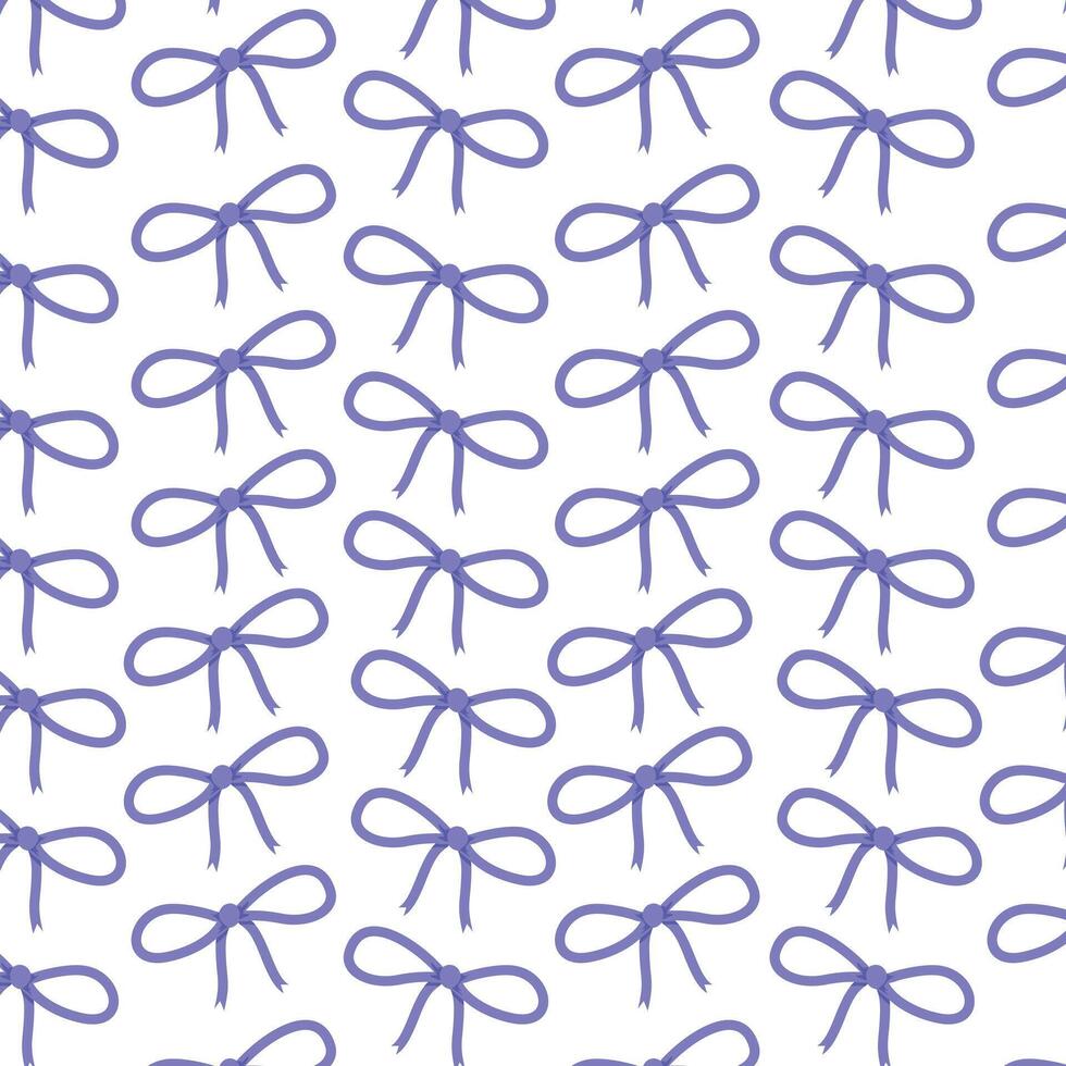 Simple cute seamless pattern with bows. Violet bows on a white background. print. vector