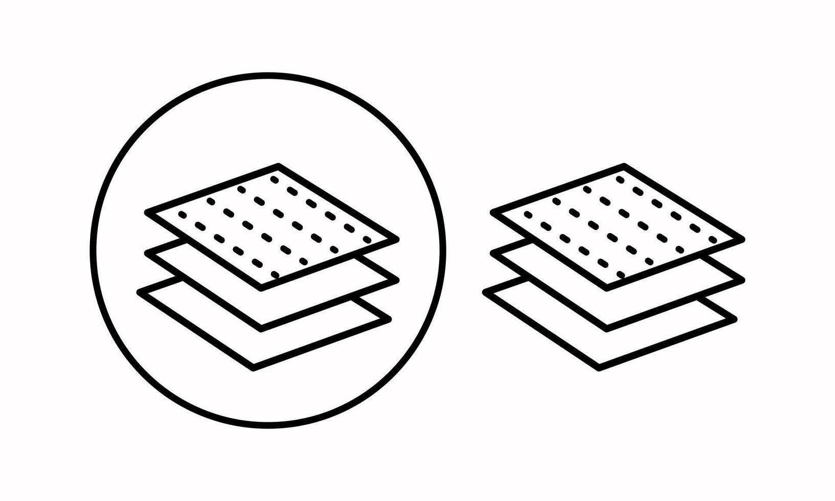 The multi - layer material icon . The icon indicates a breathable material or leather. Contour icons. Breathable material. For web design and infographics. vector