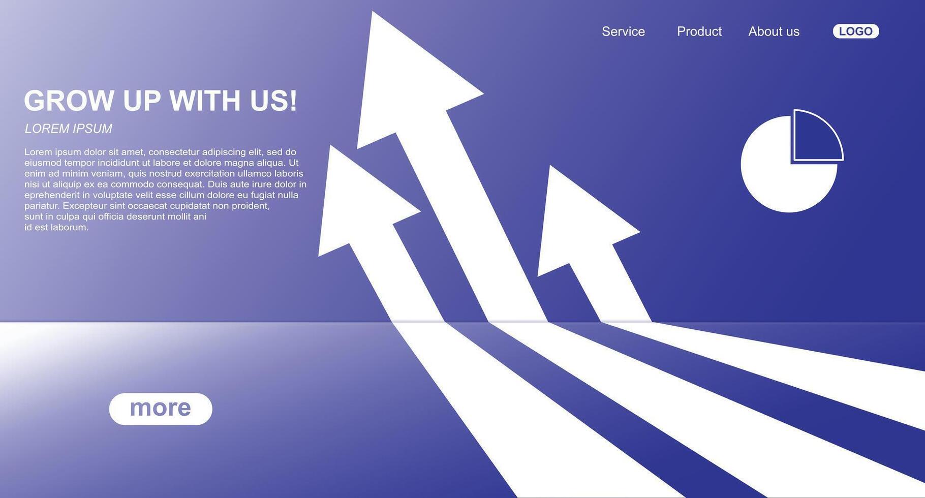 Modern design of Landing page template Growing up. Web Template, Social media poster, Infographic vector